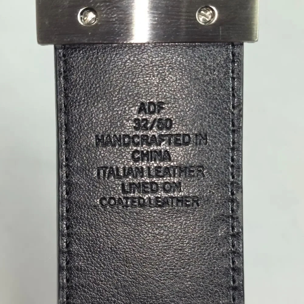 KENNETH COLE REVERSIBLE LEATHER BELT – SIZE 32 – BLACK/BROWN – 27